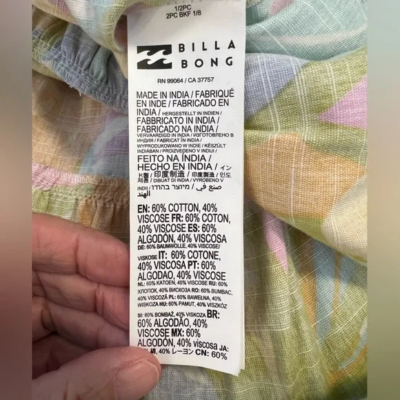 Billabong Women’s Be Mine Dress Size Women’s Large Multicolor - Picture 7 of 10